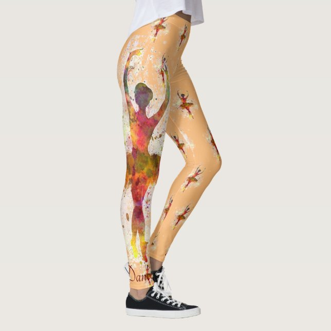 Ballet Dancer Personalise Ballerina Leggings (Right)