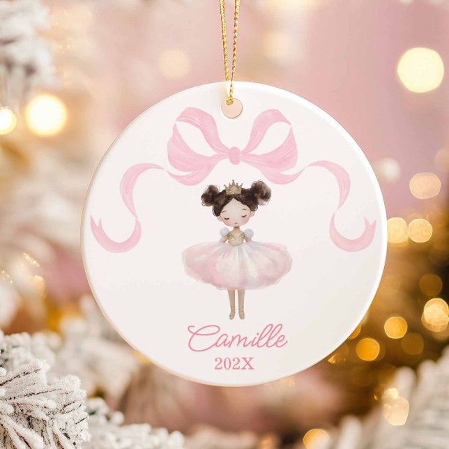 Ballet Dancer Pink Christmas Ornament Keepsake (Pink Ballerina Keepsake Christmas Ornament)