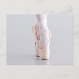 Ballet Dancer Pointe Shoes Pink Slippers Postcard