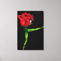 Ballet Dancer Rose Ballerina Canvas Print Painting