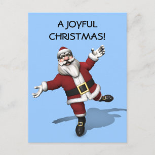 Ballet Dancer Santa Claus Holiday Postcard