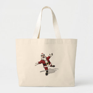 Ballet Dancer Santa Claus Large Tote Bag