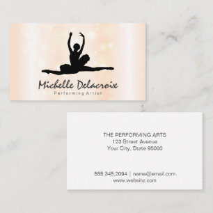 Ballet Dancer Sparkle Background Business Card