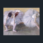 Ballet Dancer stretching Edgar Degas Postcard<br><div class="desc">Ballet Dancer Postcard by French impressionist artist Edgar Degas.
Degas is famous for his drawings and oil paintings of dancers and many of his works depict ballet dancers in movement.</div>