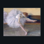 Ballet Dancer stretching Edgar Degas Postcard<br><div class="desc">Ballet Dancer Postcard by French impressionist artist Edgar Degas.
Degas is famous for his drawings and oil paintings of dancers and many of his works depict ballet dancers in movement.</div>