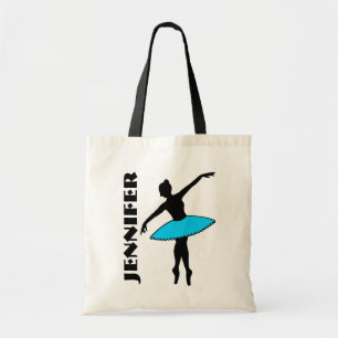 Ballet Dancer Tutu Ballerina Dance Class Blue Tote Bag