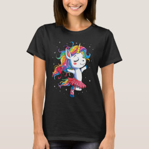 Ballet Dancer Unicorn Ballerina Women Rainbow Unic T-Shirt