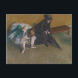 Ballet Dancer waiting Edgar Degas Postcard<br><div class="desc">Ballet Dancer waiting on a bench Postcard by French impressionist artist Edgar Degas.
Degas is famous for his drawings and oil paintings of dancers and many of his works depict ballet dancers in movement.</div>