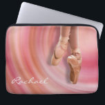 Ballet Dancer with Custom Name Laptop Sleeve<br><div class="desc">A ballet dancer on her toes in a pink feminine design featuring an abstract swirl background. Insert your name in place of the sample name shown in the design template. You can also remove the name if you prefer the case with out it. Simply select the "customise it" button and...</div>