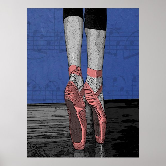 Ballet Dancer With Pink Shoes Poster (Front)