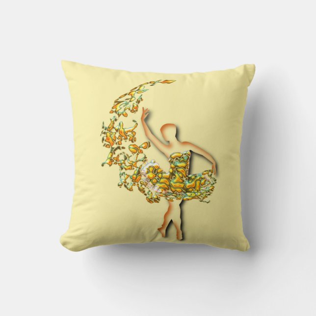 Ballet Dancer Woman Pillow (Front)
