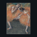 Ballet Dancers Edgar Degas Postcard<br><div class="desc">2 Ballet dancers Postcard by French impressionist artist Edgar Degas.
Degas is famous for his drawings and oil paintings of dancers and many of his works depict ballet dancers in movement.</div>