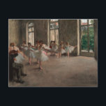 Ballet Dancers in ballet school Edgar Degas Postcard<br><div class="desc">Ballet dancers in ballet school Postcard by French impressionist artist Edgar Degas.
Degas is famous for his drawings and oil paintings of dancers and many of his works depict ballet dancers in movement.</div>
