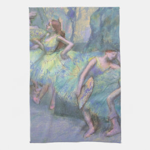 Ballet Dancers in the Wings by Edgar Degas Tea Towel