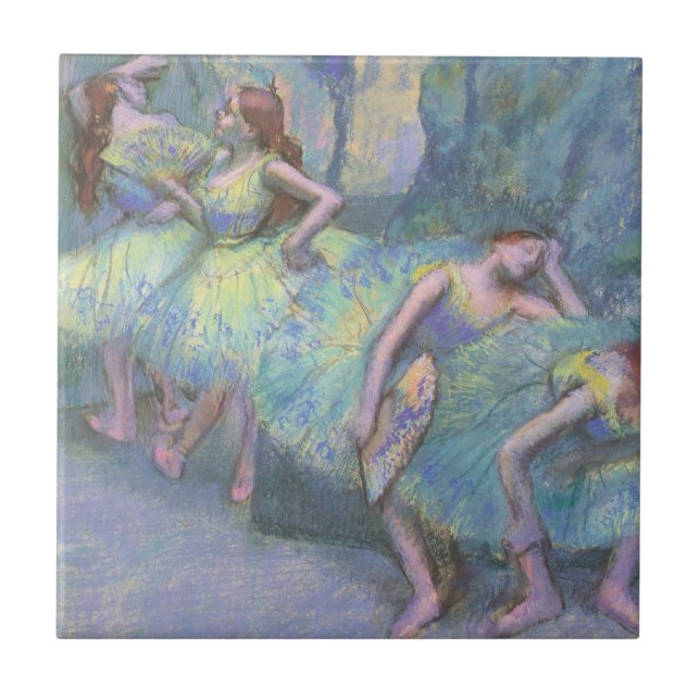 Ballet Dancers in the Wings by Edgar Degas Tile (Front)