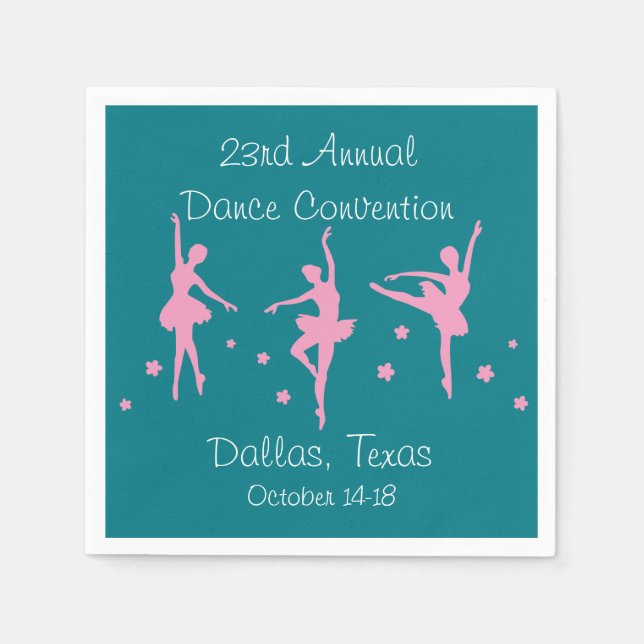 Ballet Dancers Party Napkin Template (Front)