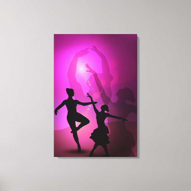 Ballet dancers pink artistic design canvas print (Front)