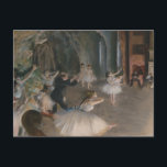 Ballet Dancers Theater Rehearsal Edgar Degas Postcard<br><div class="desc">Ballet Dancers on stage Postcard by French impressionist artist Edgar Degas.
Degas is famous for his drawings and oil paintings of dancers and many of his works depict ballet dancers in movement.</div>