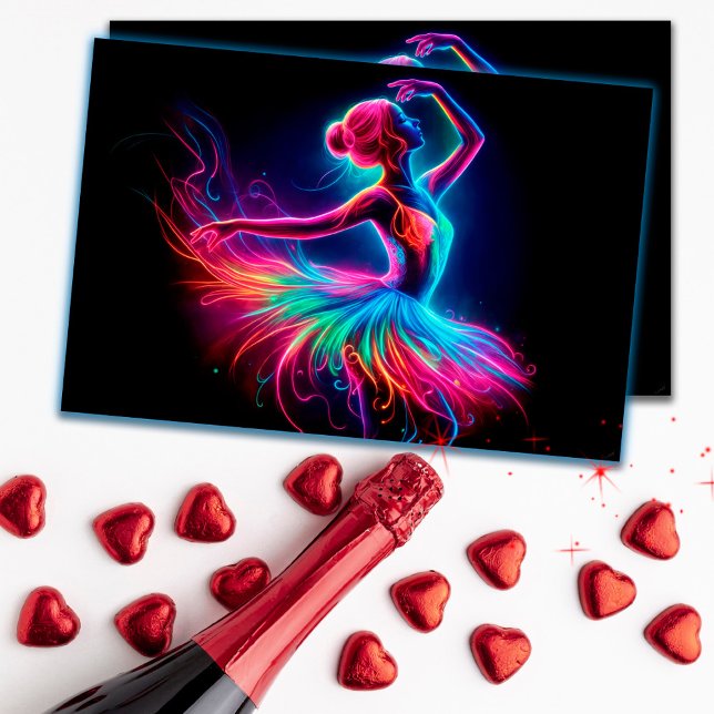 Ballet dancing artistic aesthetic neon colour wome postcard (Creator Uploaded)