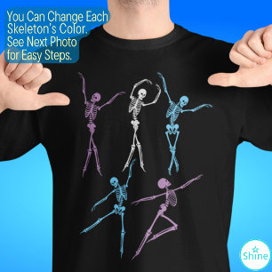 Ballet Dancing skeleton creepy spooky Halloween T-Shirt