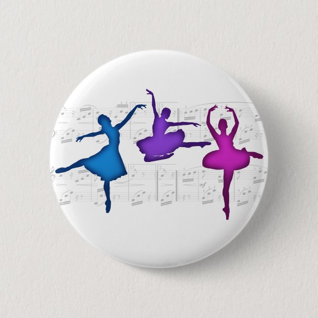 Ballet Day Ballerinas 6 Cm Round Badge (Front)