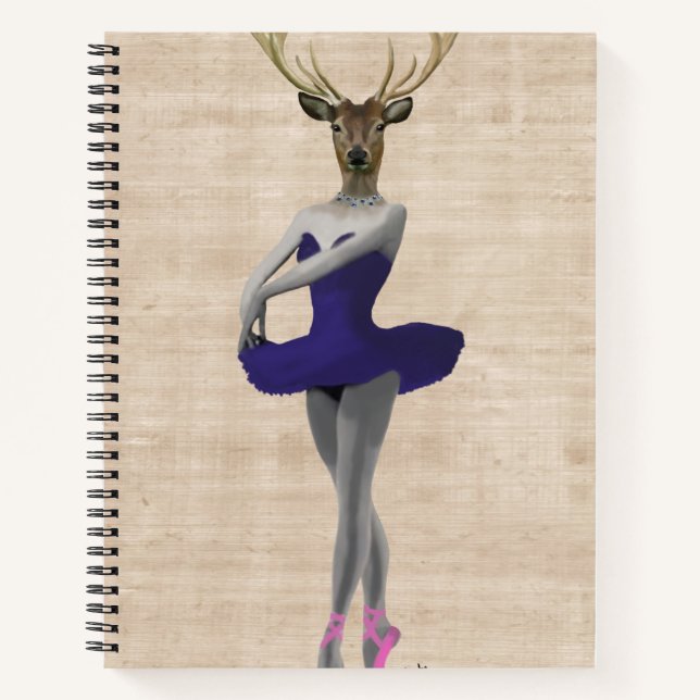 Ballet Deer in Blue Notebook (Front)