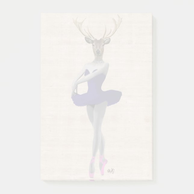 Ballet Deer in Blue Post-it Notes (Front)