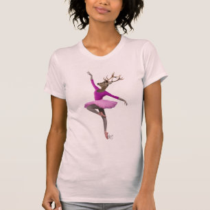 Ballet Deer in Pink T-Shirt