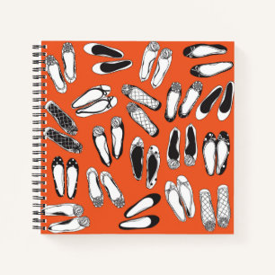 Ballet Flats Orange Spiral Notebook