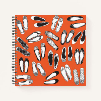 Ballet Flats Orange Spiral Notebook