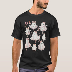 Ballet Ghost Ballet Dancer Spooky Dance Teacher T-Shirt