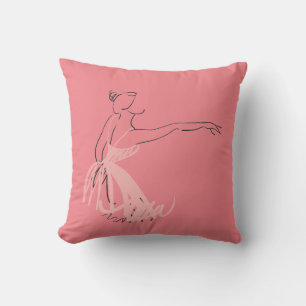 Ballet girl pink dancer cushion