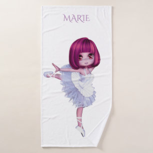 Ballet girls bath towel, personalised name. bath towel