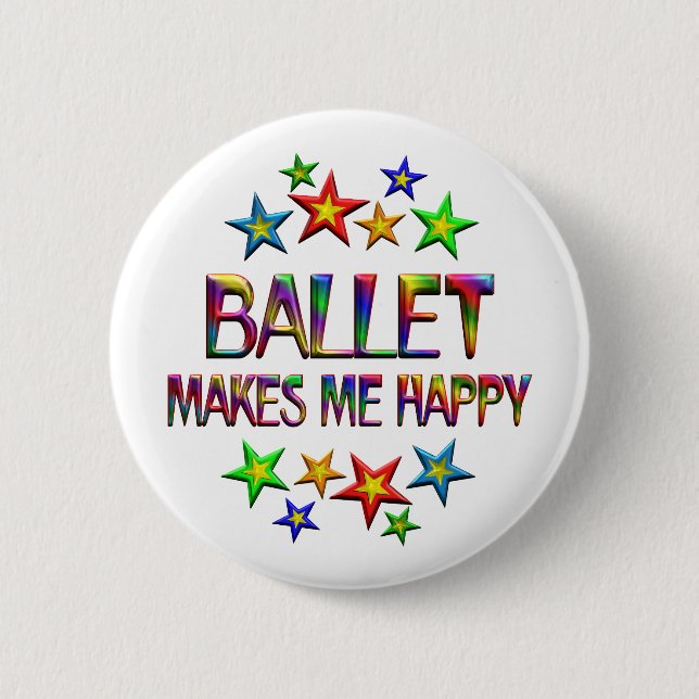 Ballet Happy 6 Cm Round Badge (Front)