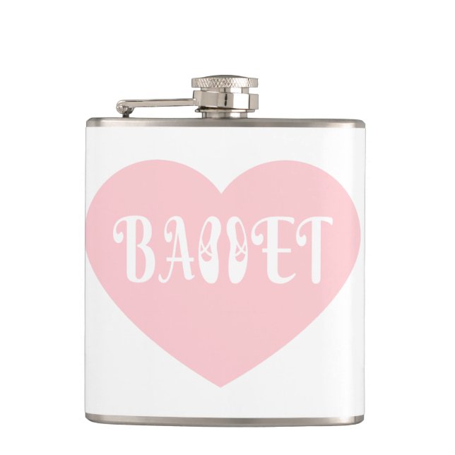 Ballet Love Dance Personalise Ctomizeus Hip Flask (Front)