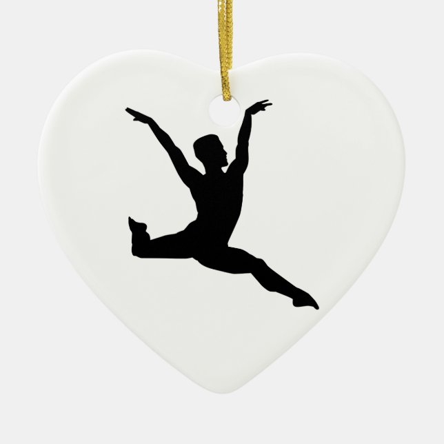 Ballet man ceramic tree decoration (Front)
