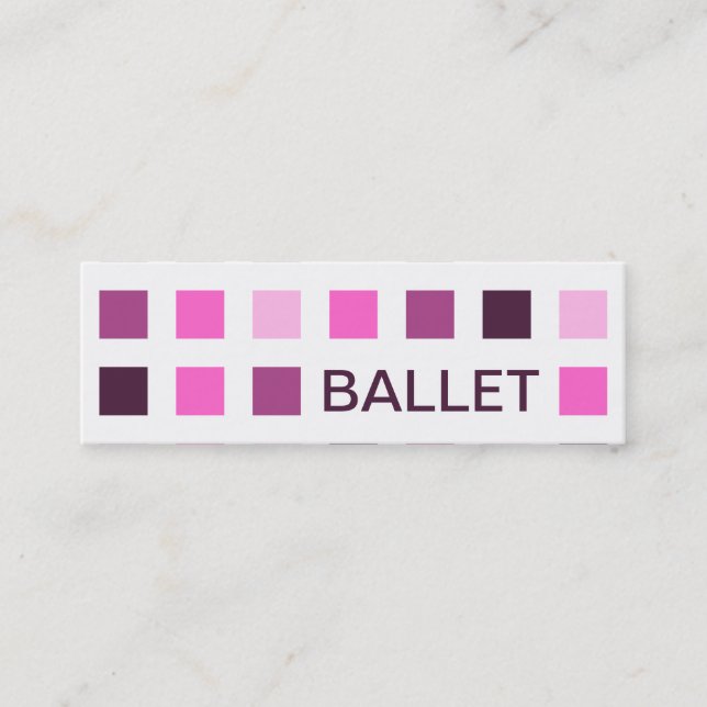 BALLET (mod squares) Mini Business Card (Front)