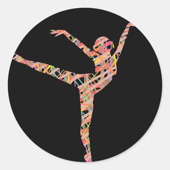 Ballet modern dancer classic round sticker (Front)