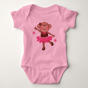 Ballet Monkey Cute Baby Bodysuit