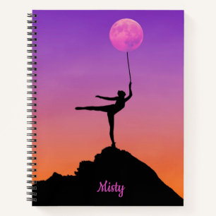 Ballet Moon Balance Personalised Name Notebook