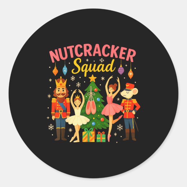 Ballet Nutcracker Squad Christmas Costume For Kids Classic Round Sticker (Front)
