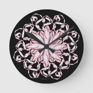 Ballet Pattern (pink) Round Clock