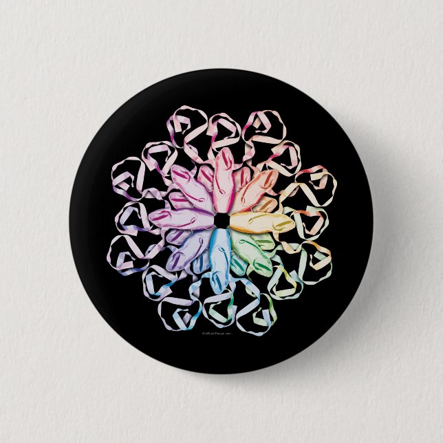 Ballet Pattern (spectral) 6 Cm Round Badge (Front)