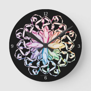 Ballet Pattern (spectral) Round Clock