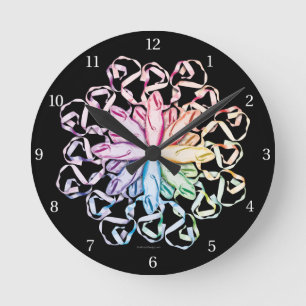 Ballet Pattern (spectral) Round Clock