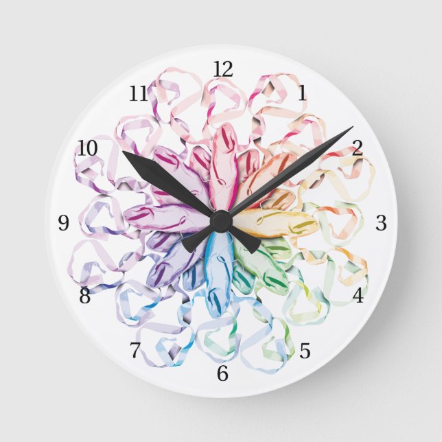 Ballet Pattern (spectral) Round Clock (Front)