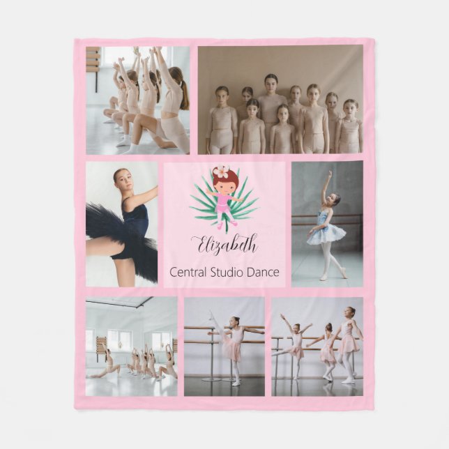 Ballet Photo Collage Fleece Blanket (Front)