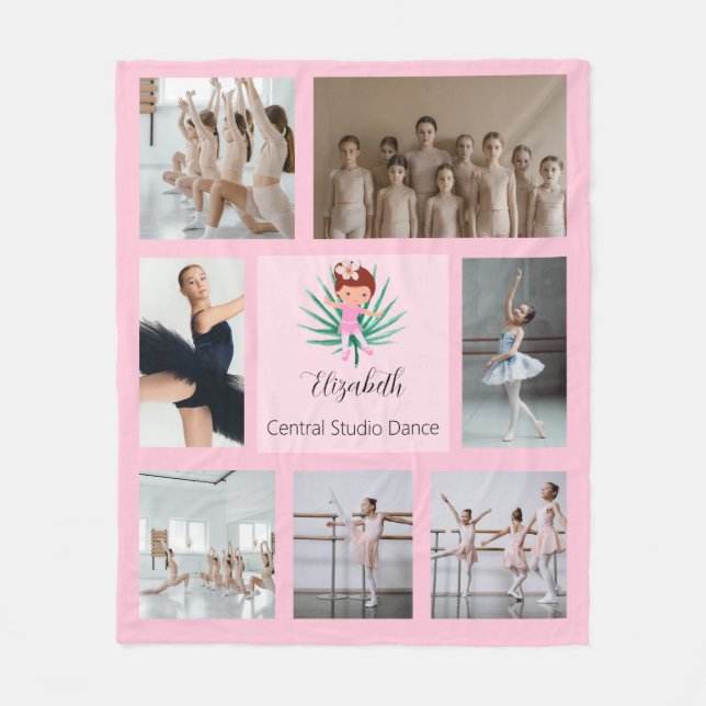 Ballet Photo Collage Fleece Blanket (Front)