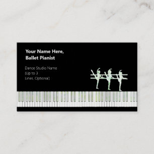 Ballet Pianist Iridescent Green Var. Glitter Business Card