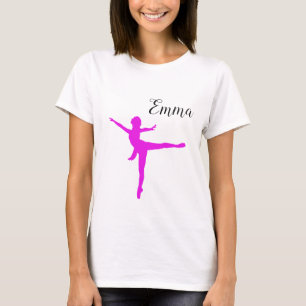 Ballet Pink Add Name Personalized Girl T-Shirt